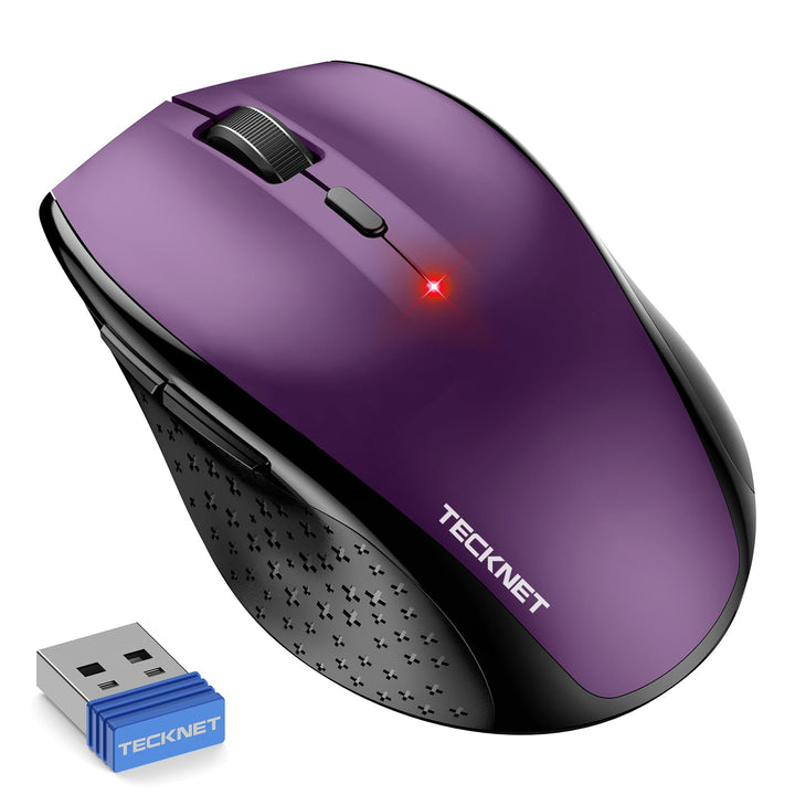 TECKNET Silent Maus Kabellose, 4800DPI 2.4GHz Leise Funkmaus mit Nano Empfänger, Side Control, Ohne