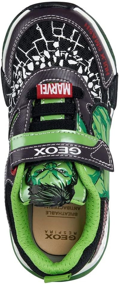 Geox Jungen J Bayonyc Boy Sneaker 31 EU Black Green, 31 EU Black Green