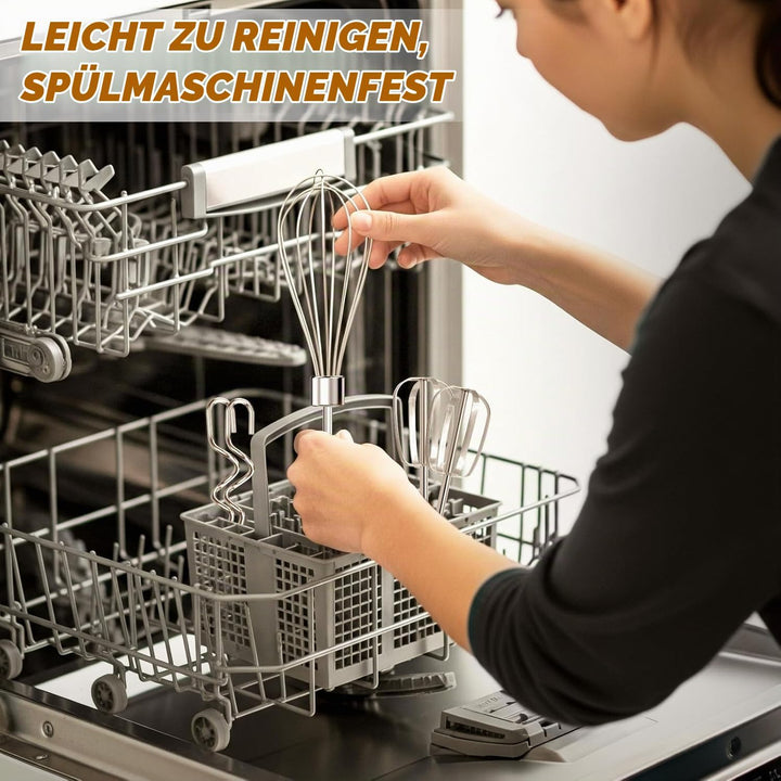 Leaflai Handrührer Elektrisch-Handrührgerät, 5 StuFen Handmixer | Enthalten 1 Schneebesen, 2 Rührbes