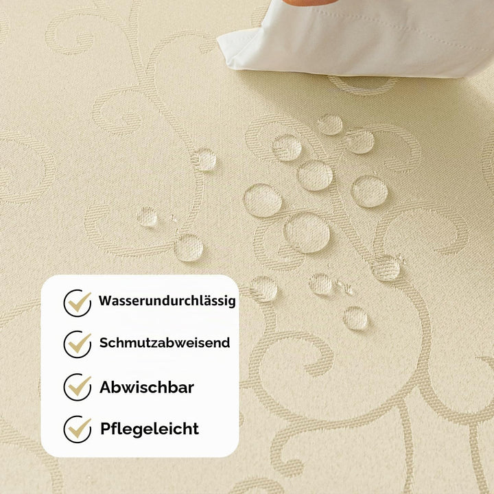 Romanstile Weihnachten Tischdecke abwaschbar 300 x 150 cm beige rechteckig wasserabweisend Christmas