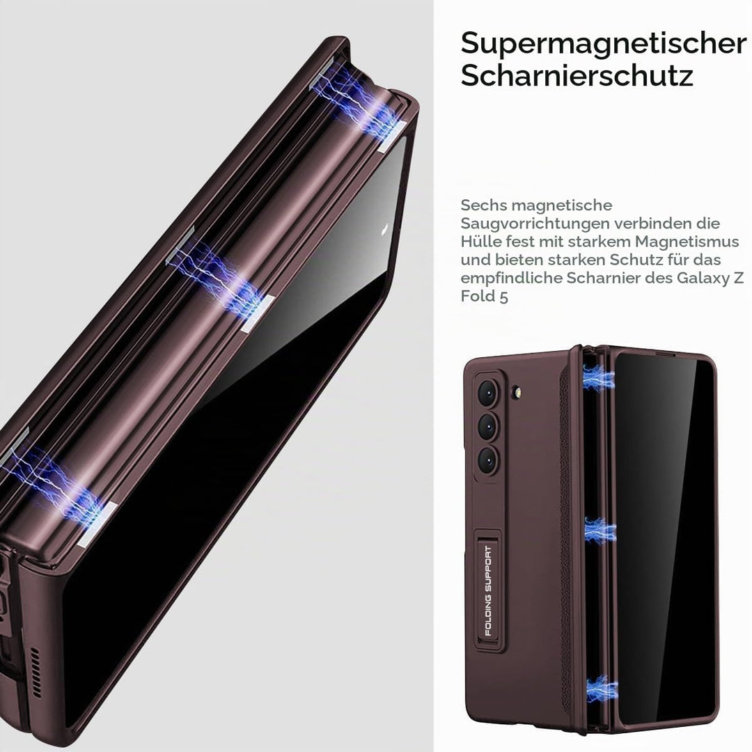 Miimall Kompatibel mit Samsung Galaxy Z Fold 5 Hülle mit Displayschutz Anti-Peeping+Magnetischer Sch