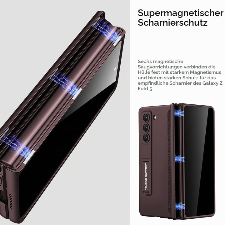 Miimall Kompatibel mit Samsung Galaxy Z Fold 5 Hülle mit Displayschutz Anti-Peeping+Magnetischer Sch