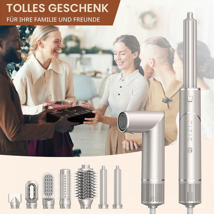 UKLISS 7 in 1 Hairstyler Pro Airstyler Ionen Föhn High-speed Haartrockner Heissluft Lockenwickler Th