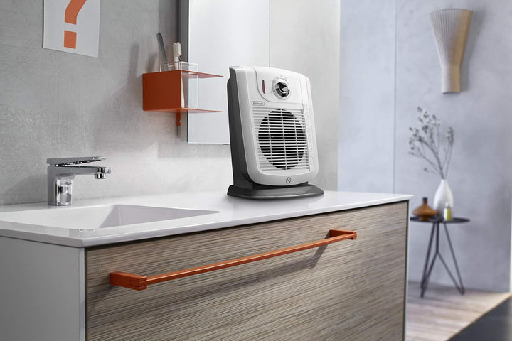 De'Longhi HBC 3030 Heizlüfter, Heizlüfter, 2 Leistungsstufen, ECO-SILENCE Funktion, Tropfschutz, Som