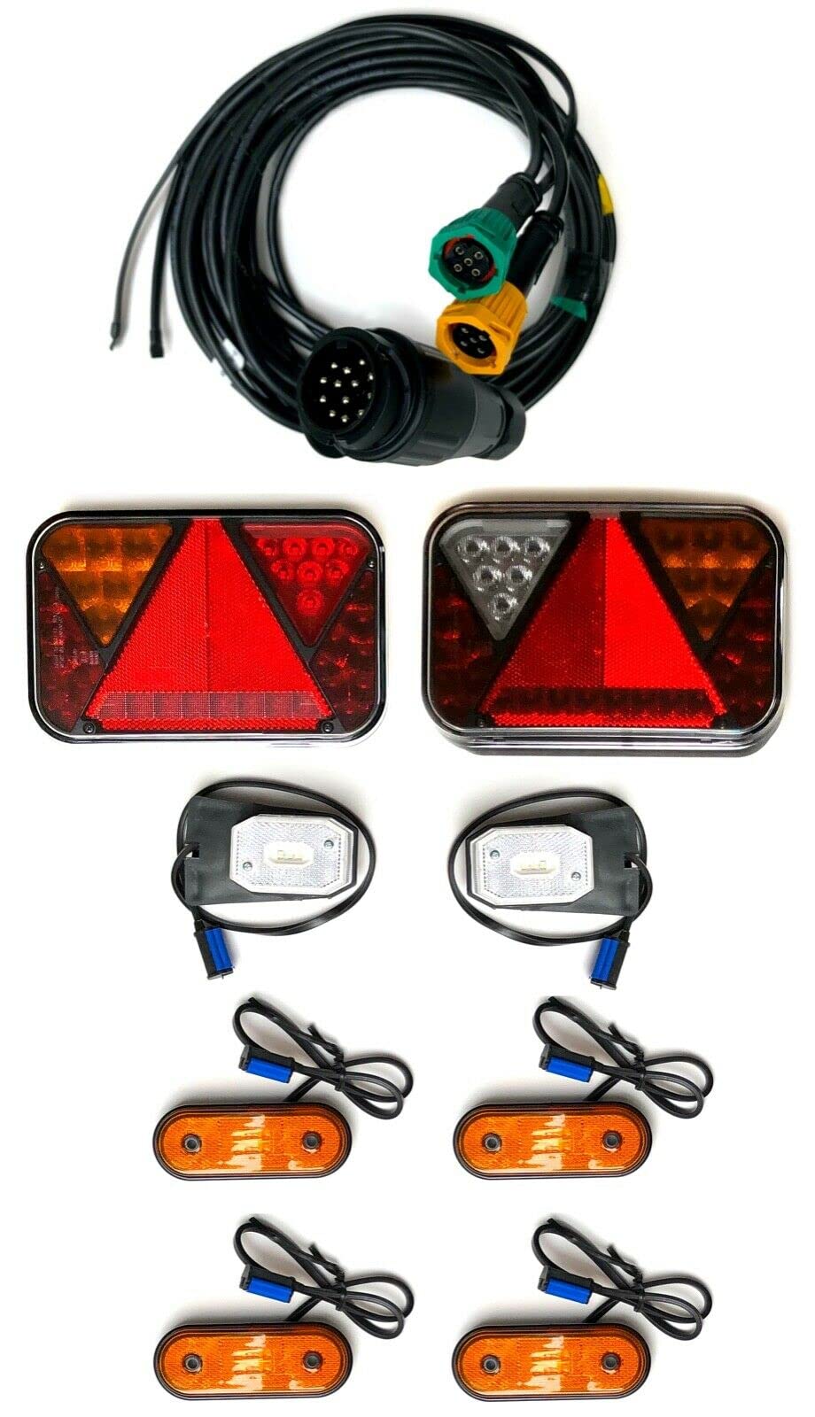 LED Anhängerbeleuchtung SET LED Rückleuchten LED CANBUS Umrissleuchten 13 pol Kabel 7,7m
