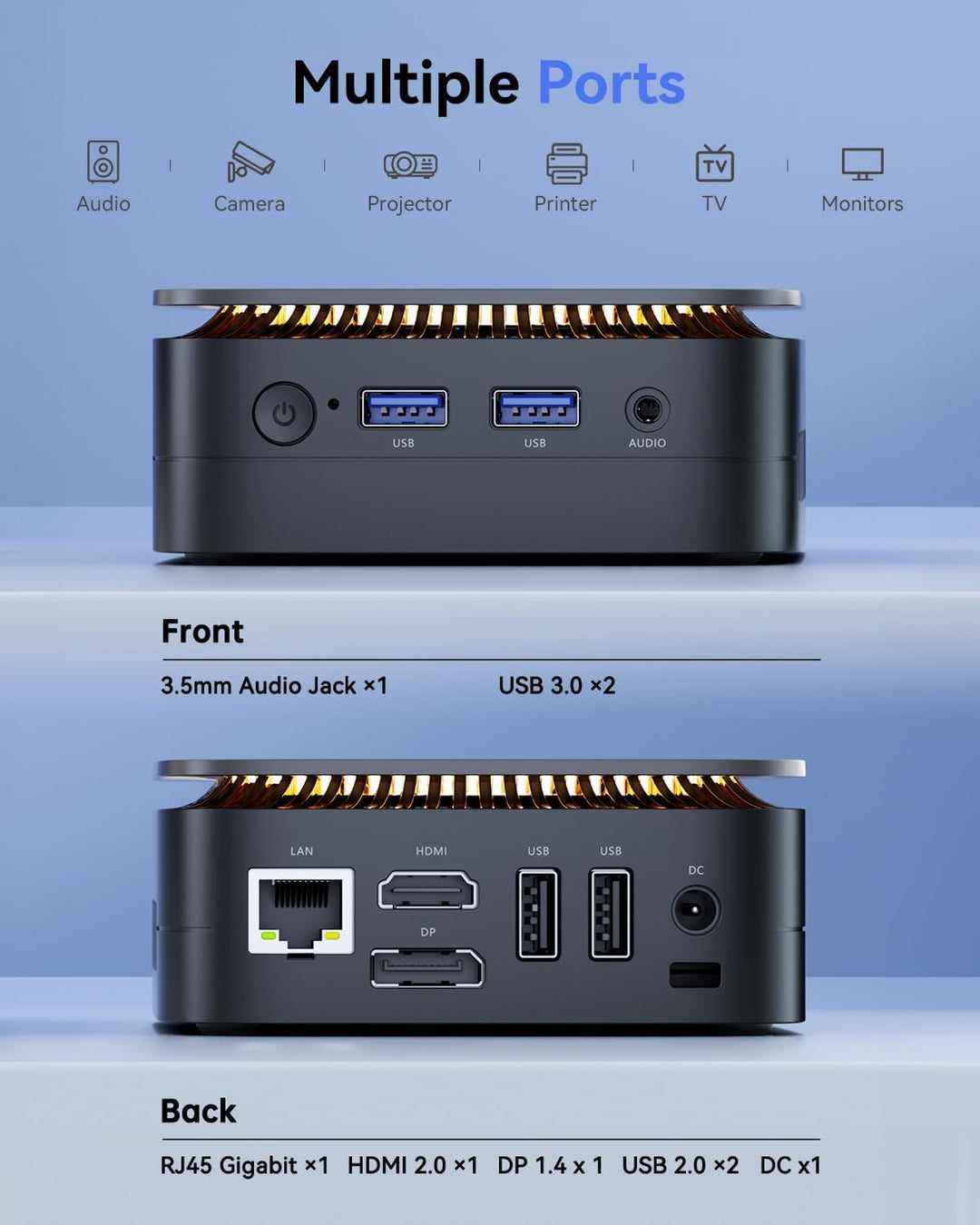 NiPoGi Mini PC Ιntel 12. Gen Alder Lake-N N100(Bis zu 3.4GHz) 16GB DDR4/512GB M.2 SSD,Mini Desktop P
