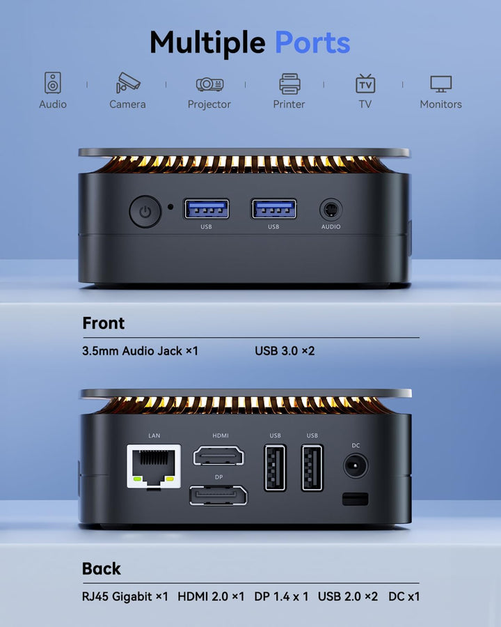 NiPoGi Mini PC Ιntel 12. Gen Alder Lake-N N100(Bis zu 3.4GHz) 16GB DDR4/512GB M.2 SSD,Mini Desktop P