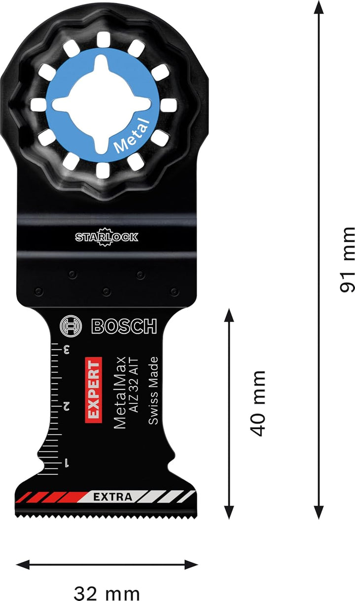 Bosch Professional 5x Sägeblatt Expert MetalMax AIZ 32 AIT (für Stahl, Edelstahl, Breite 32 mm, Zube