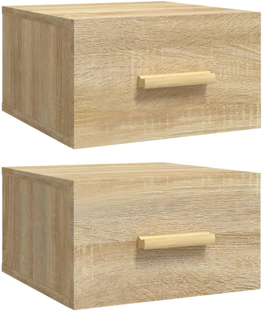 FIRBNUS Nachtkommode Nachtschränkchen Wand-Nachttische 2 STK. Sonoma-Eiche 35x35x20 cm Bett Kommode