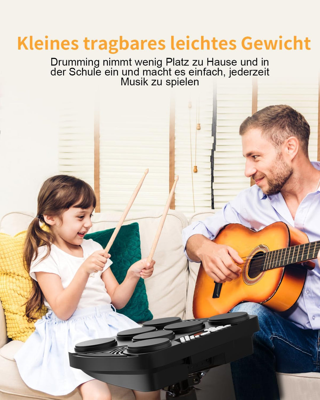 Schlagzeug Elektronisch, 7 Pads Elektronisches Schlagzeug Anschlagsdynamisch, E Drum Unterstützung M