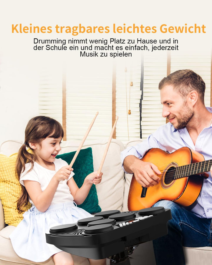 Schlagzeug Elektronisch, 7 Pads Elektronisches Schlagzeug Anschlagsdynamisch, E Drum Unterstützung M