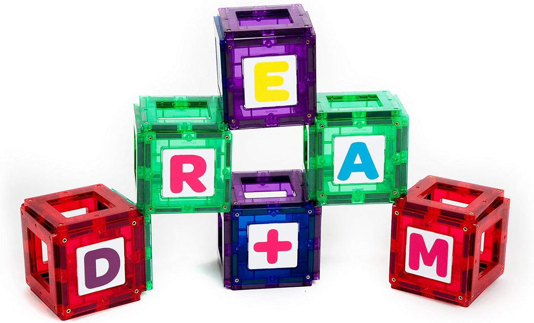 Playmags 80 Stück Magnetic Fliesen Gebäude Set: Bildung Clickins Das Kit enthält 40 Magnetische Fens