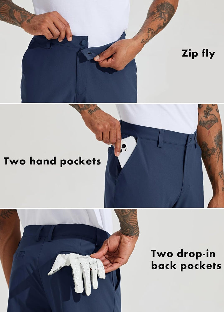 WILLIT Herren Golfhosen Stretch Kleid Hosen Slim Fit Schnelltrockner Casual Arbeitshose Stretchhose