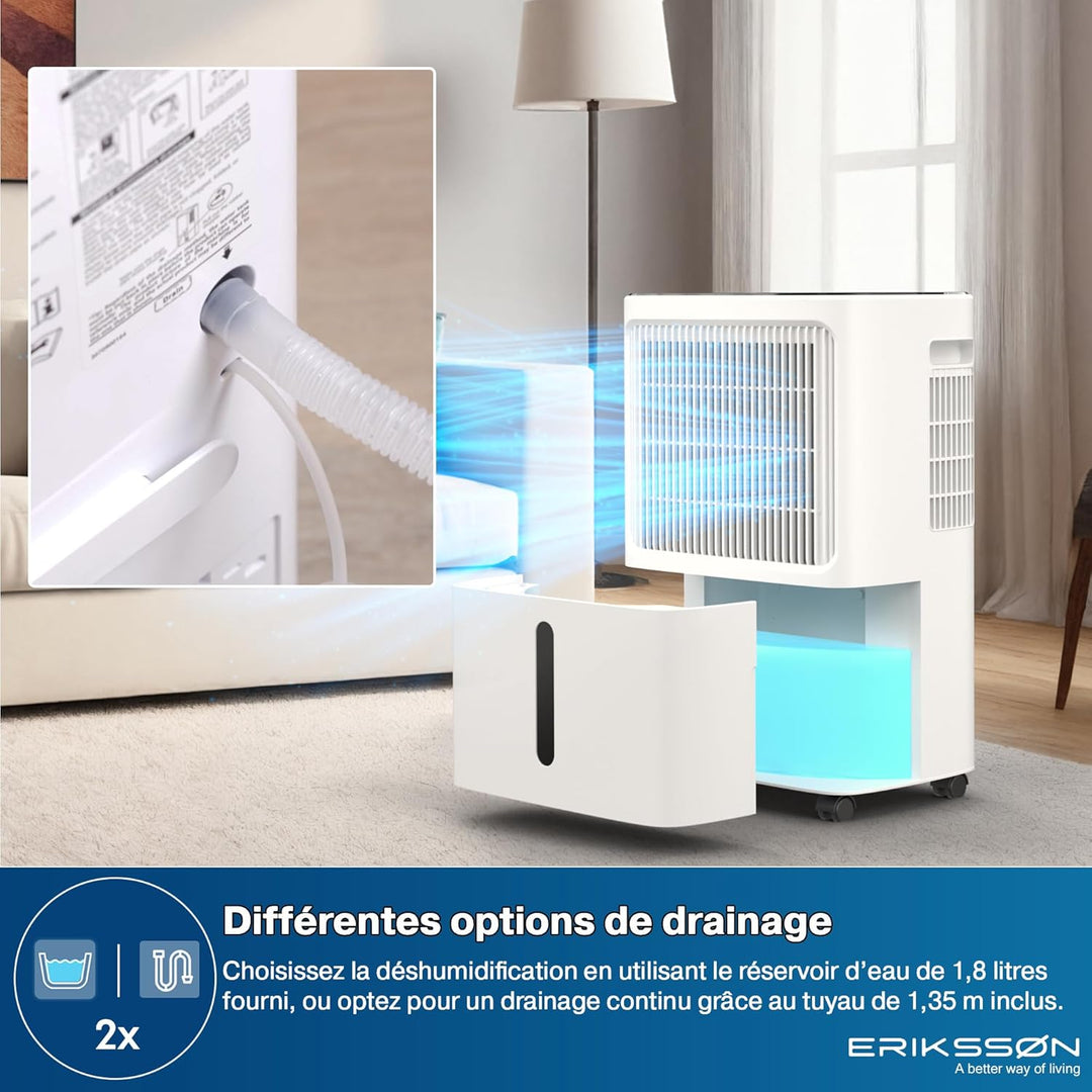Luftentfeuchter mit LED Display, Timer & Kindersicherung | entfernt 16L Feuchtigkeit je 24h | für Ra