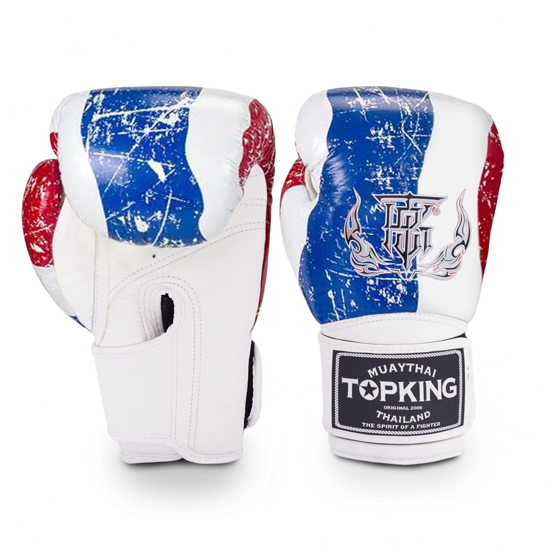Top King Handschuhe UK, USA, Thailand Flaggen 12 oz Weiss/opulenter Garten, 12 oz Weiss/opulenter Ga
