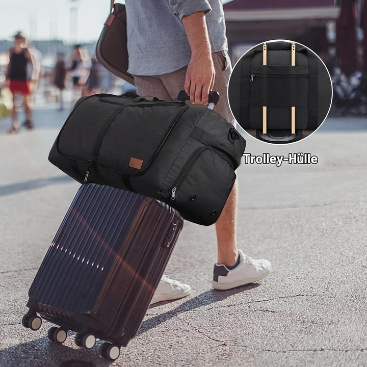 Vogshow Reisetasche grosse Faltbare 80L, Weekender Übernachtungstasche Seesack wasserdicht Sporttasc
