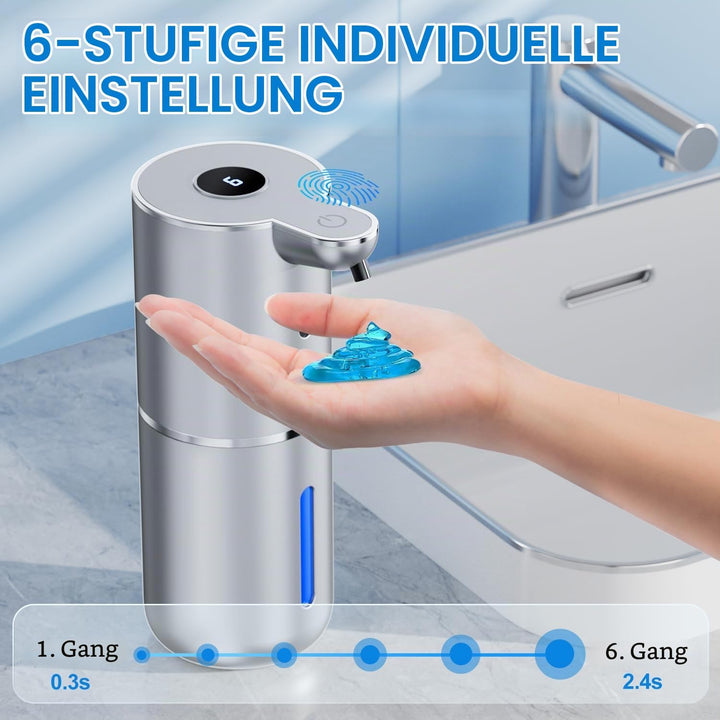 Fachixy Seifenspender Automatisch mit digitaler Anzeige,380ml Elektrischer Seifenspender mit Sensor,