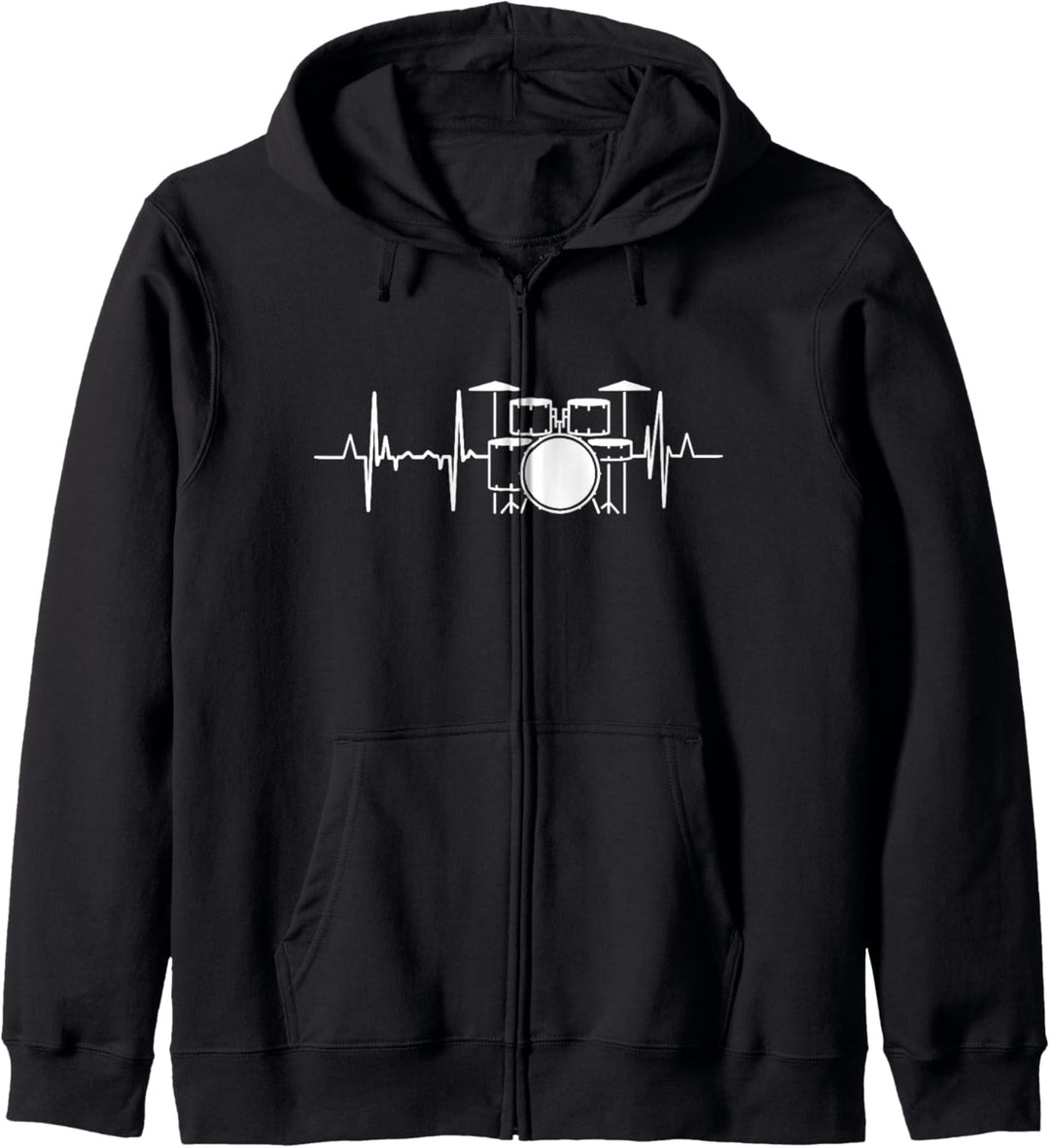Schlagzeuger Herzschlag Drum Kit Herzlinie Drummer Kapuzenjacke