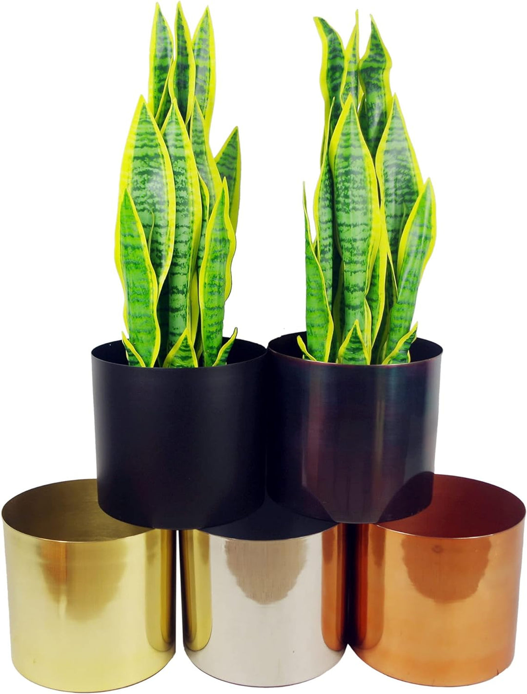 Leaf Moderner Übertopf aus Metall, goldfarben, 18 cm 18 cm Gold, 18 cm Gold