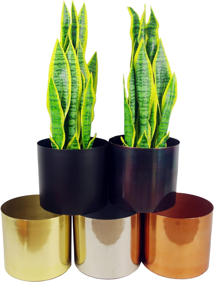 Leaf Moderner Übertopf aus Metall, goldfarben, 18 cm 18 cm Gold, 18 cm Gold