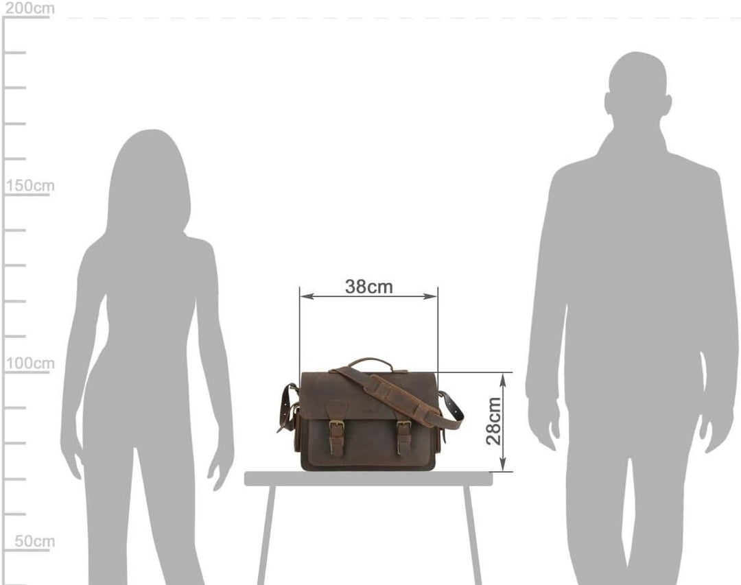 Ruitertassen Fototasche Leder gross Kameratasche Ranger braun Umhängetasche Classic aus starkem robu