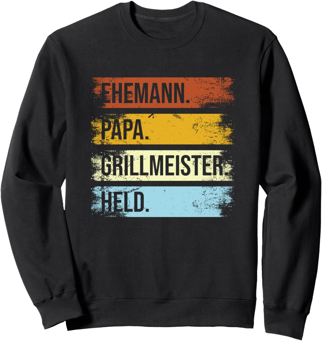 Ehemann Papa Grillmeister Held Grillen Vatertag Geschenk Sweatshirt