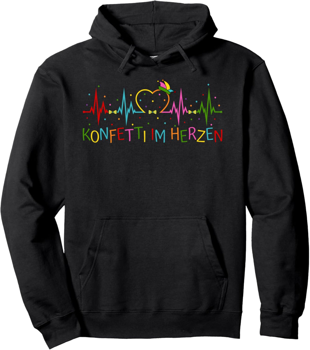 Konfetti Fasching Karneval Narrenkappe Konfetti im Herzen Pullover Hoodie