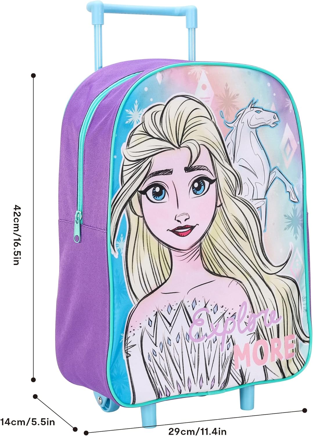 Faltbarer Kinder-Trolley, Handgepäck, Rucksack für Schule, Reisen, Urlaub Frozen, Frozen