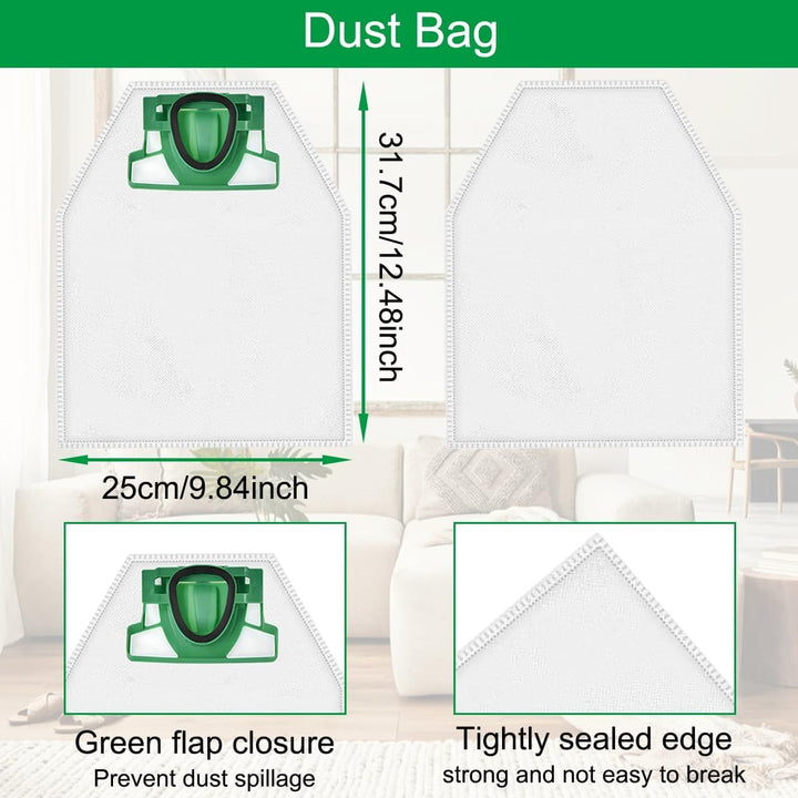 10 Stück Staubsaugerbeutel und 2 Fliter,für Vorwerk Kobold VK200 FP200 Filte,Premium Allergiker Geei