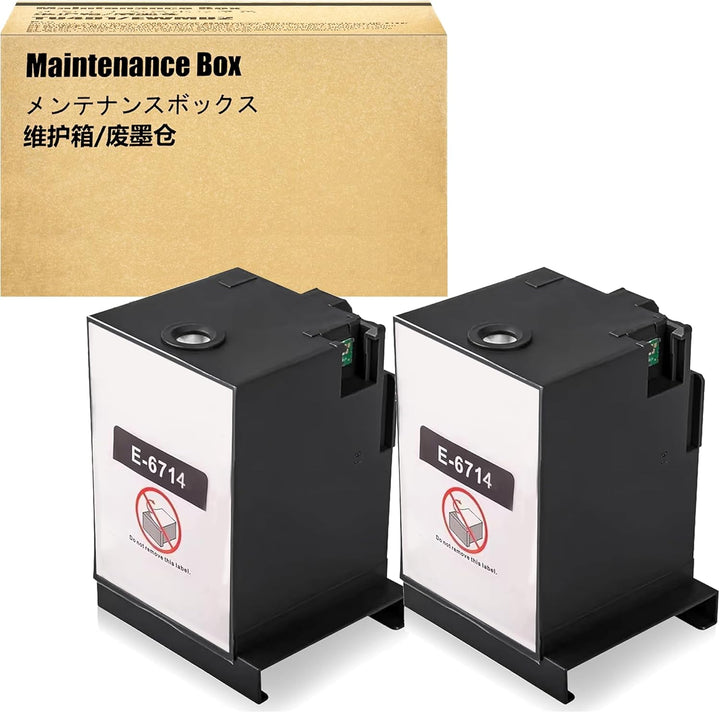 LCL T6714 C13T671400 Wartungsbox (2-Pack Schwarz) Ersatz für Epson Workforce Pro WF-C8190 WF-C8190a