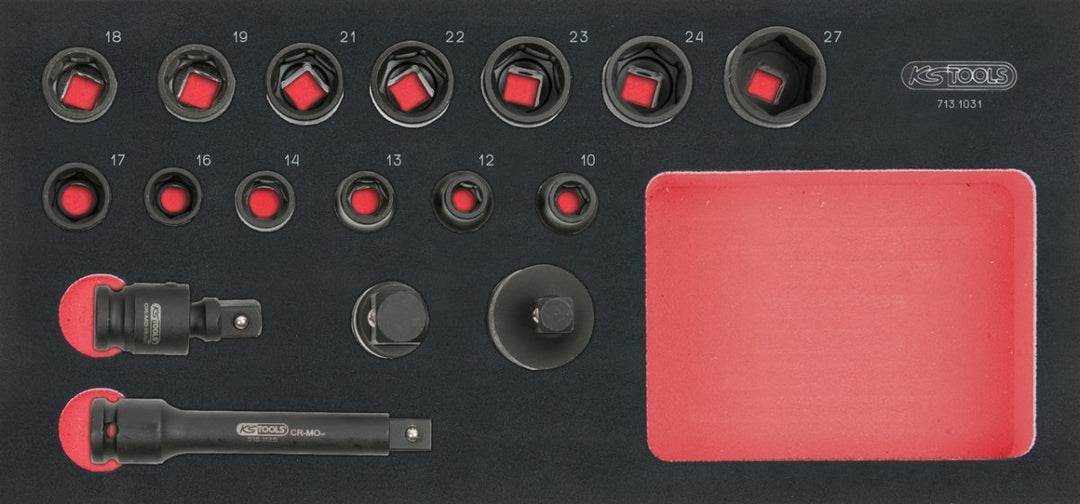 KS Tools 713.1031 Modul von 17-Steckschlüsseleinsätze, 1/2 "