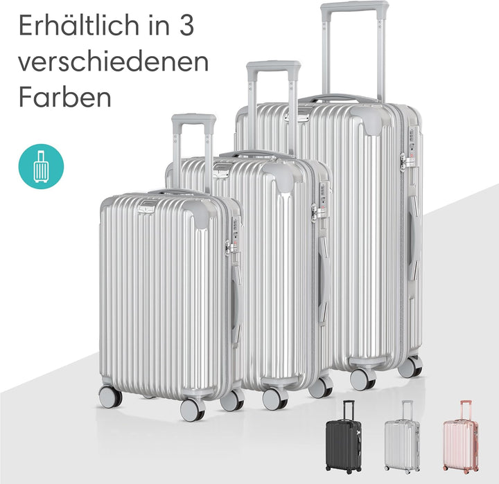 Voyagoux Koffer handgepäck - 72L, Rollkoffer mittelgross, Hartschalenkoffer, TSA-Schloss, ABS, 4X 36