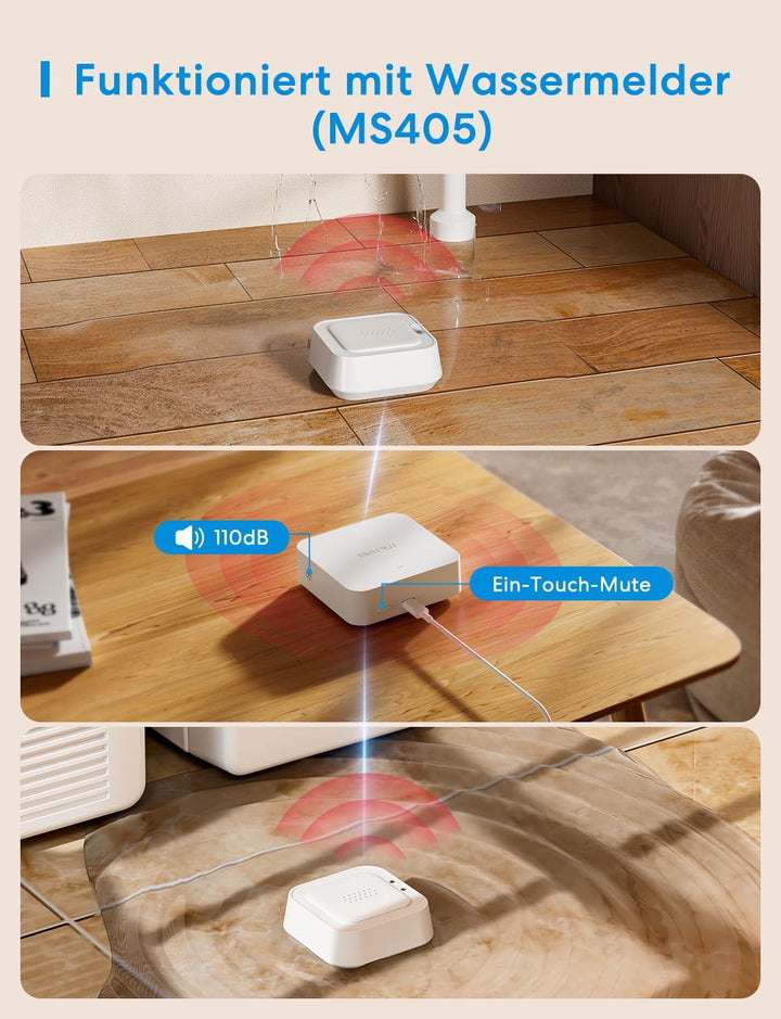 Meross Smart Matter Hub 110dB MSH450 (2,4GHz WiFi und Ethernet-Port), Smart Bridge für Alarmsystem,