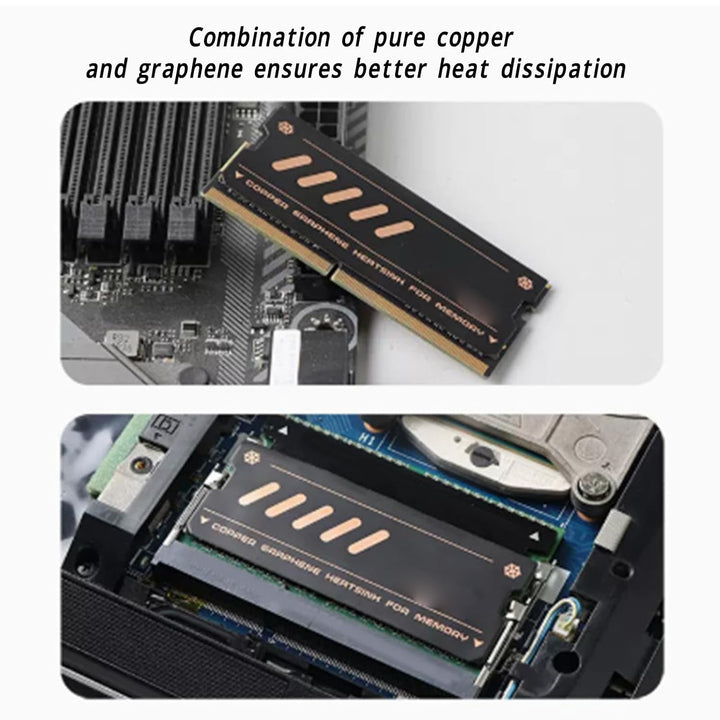 Garsent Laptop-Speicher-Kühlkörper, 4 Stück Kupfer-Graphen-RAM-Kühler-Kühlkörper für DDR4 DDR5, Ultr