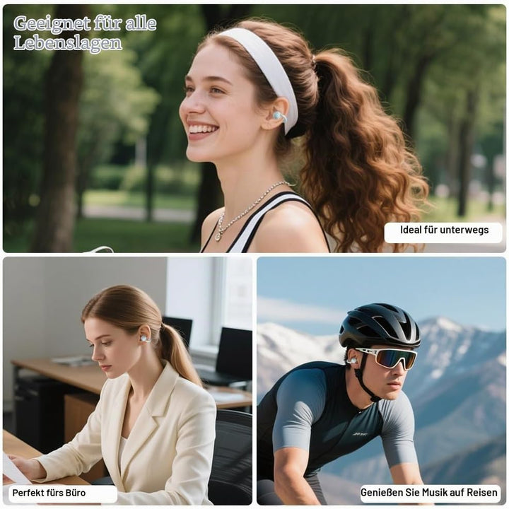 Open Ear Kopfhörer, Clip On Earbuds Kabellos Bluetooth 5.4, 48H Spielzeit, Komfortabler Sitz, Sport-