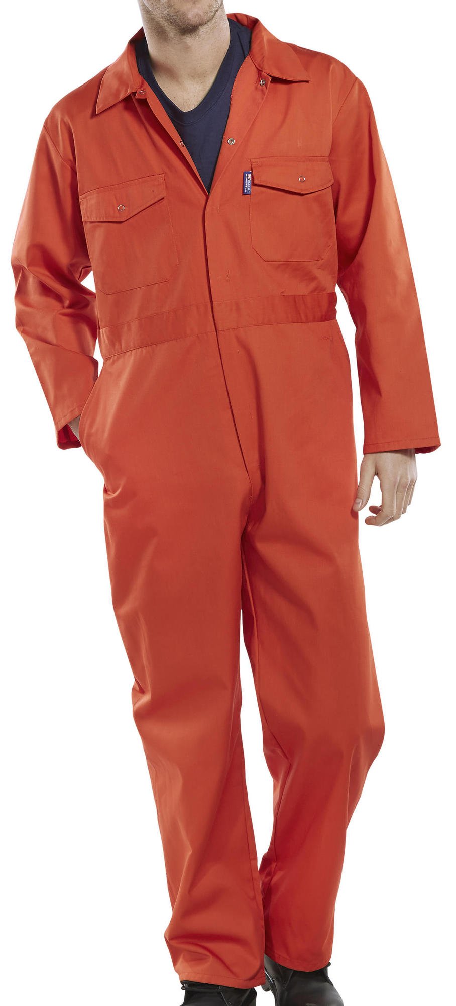 B-Click Polycotton Boiler Suit Orange 36" Chest Orange, 36" Chest Orange