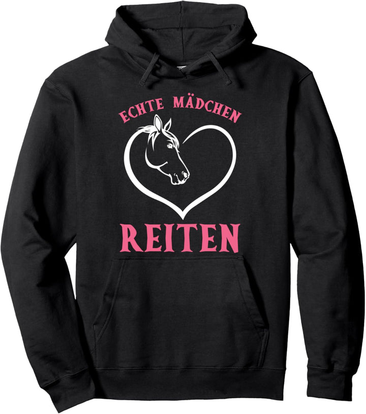 Echte Mädchen Reiten Pferde Reiter Mädchen Spruch Pullover Hoodie