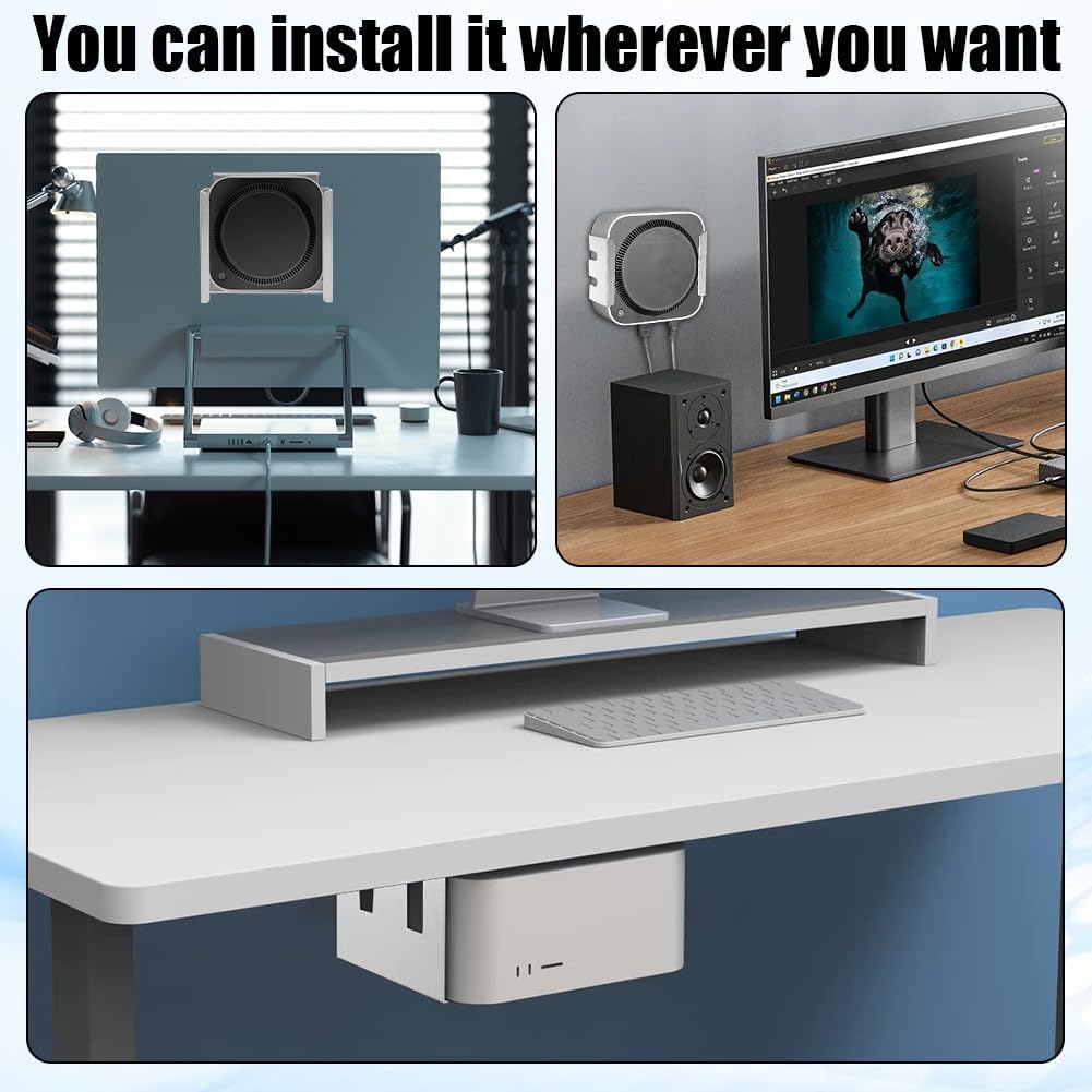 Untertischhalterung Halterung für Mac mini M4/M4 Pro, Platzsparend Kohlenstoffstahl Halterung Unter