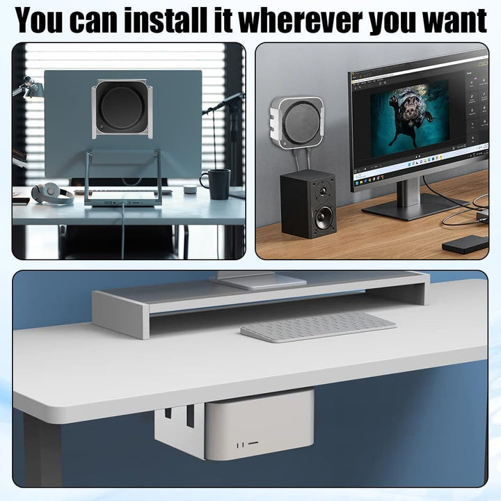 Untertischhalterung Halterung für Mac mini M4/M4 Pro, Platzsparend Kohlenstoffstahl Halterung Unter
