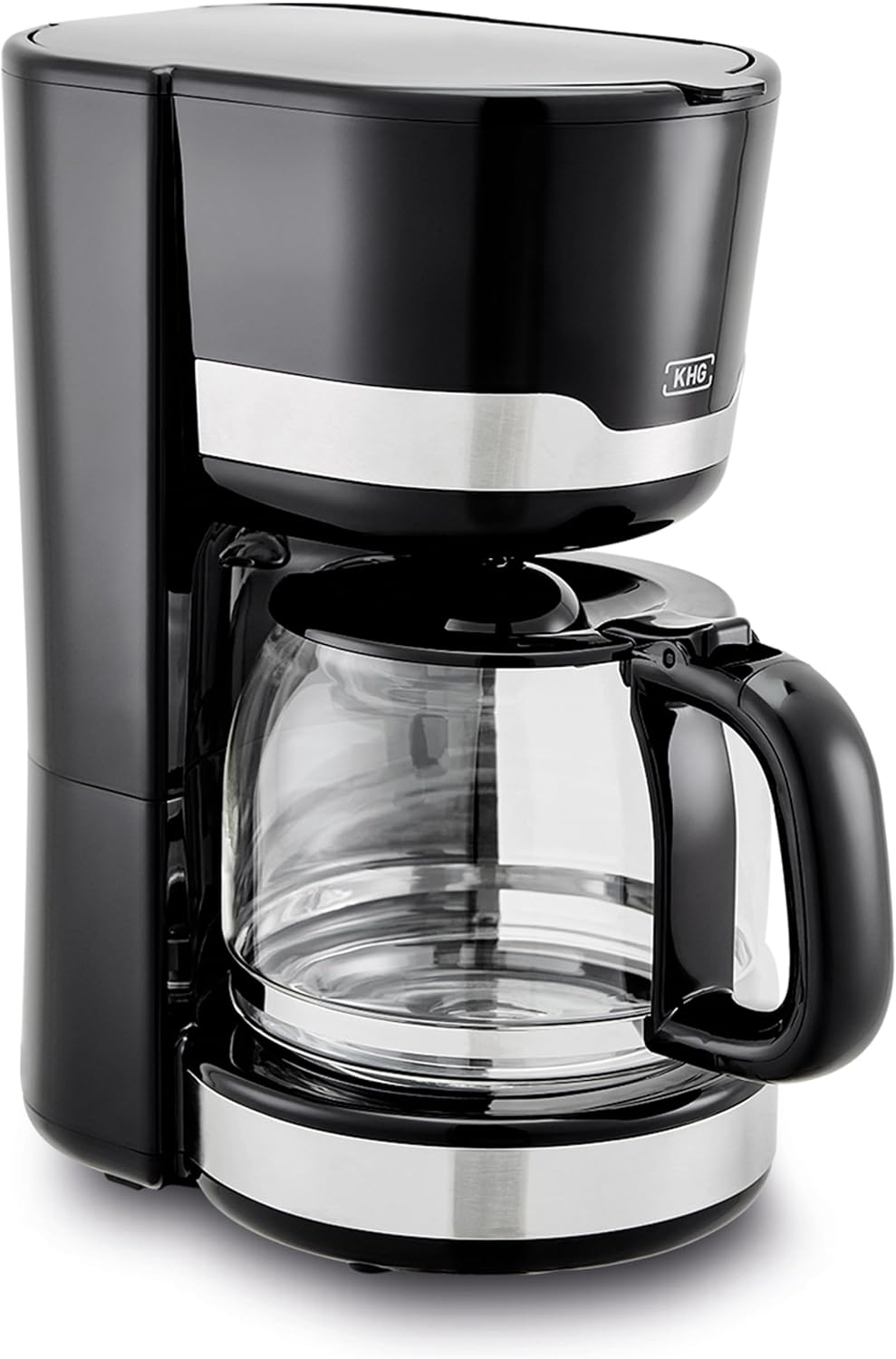 KHG Kaffeeautomat KA-129 SE2 aus Edelstahl/Kunststoff in schwarz, Kapazität für 12 Tassen, mit Glask