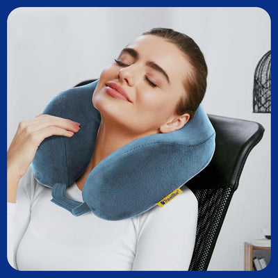 Travel Blue Reisekissen Memory Foam - Ergonomisches, Leichtes Nackenkissen für Flugzeug, Auto, Büro