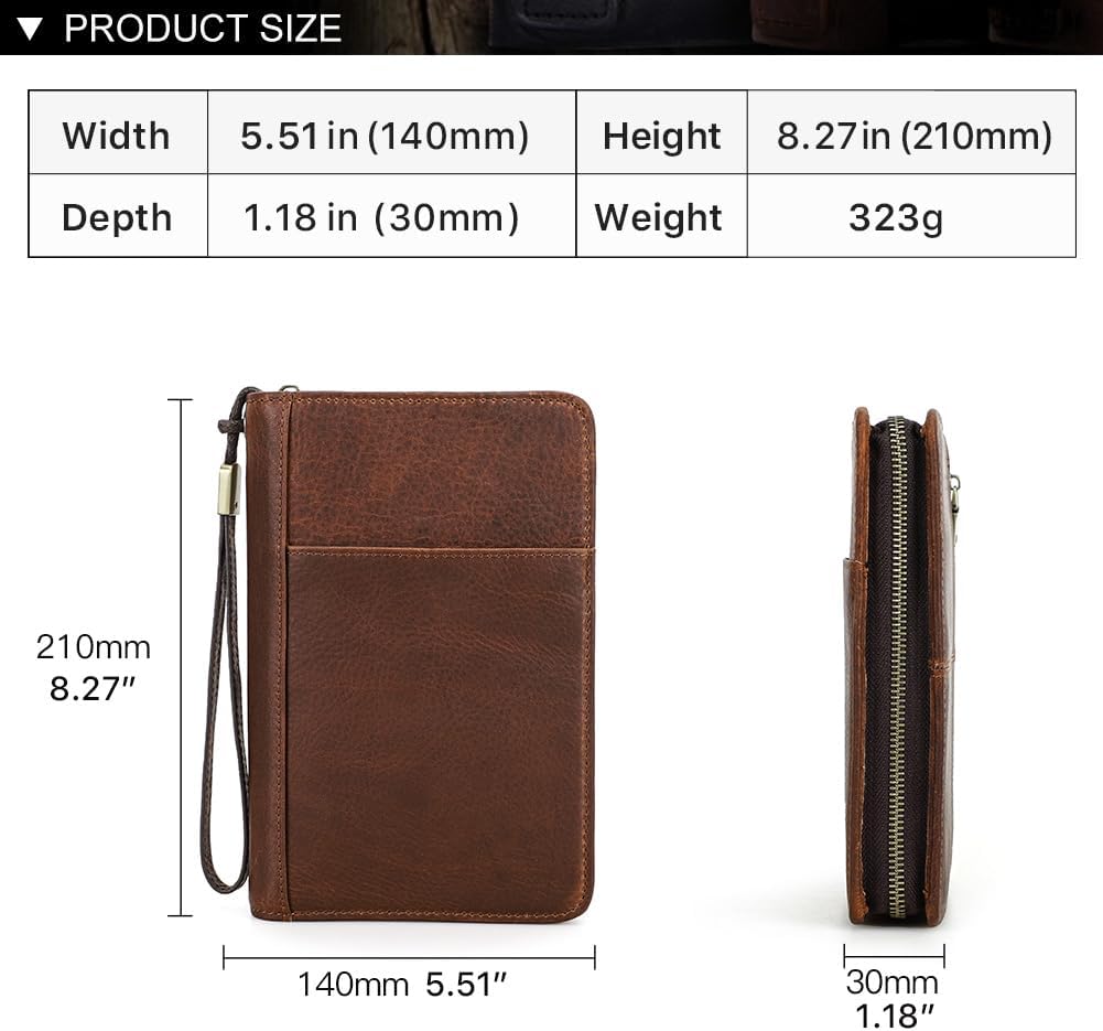 Hiram Zigarren-Reisetasche, Echtes Leder 5 Zigarren Box, Multifunktionale Zigarre-Tasche mit Zigarre