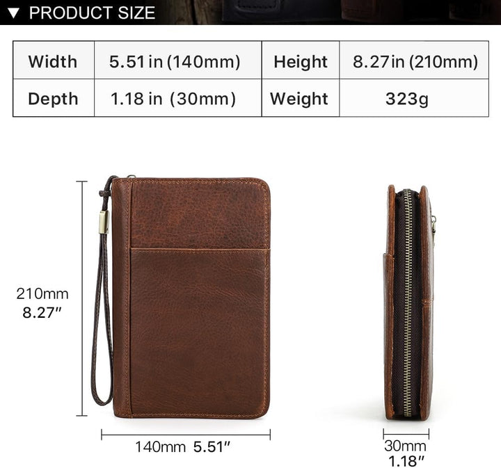 Hiram Zigarren-Reisetasche, Echtes Leder 5 Zigarren Box, Multifunktionale Zigarre-Tasche mit Zigarre