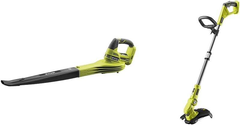 RYOBI 18 V ONE+ Akku-Laubgebläse OBL1820S & 18 V ONE+ Akku-Rasentrimmer OLT1832 (Schnittbreite 25-30