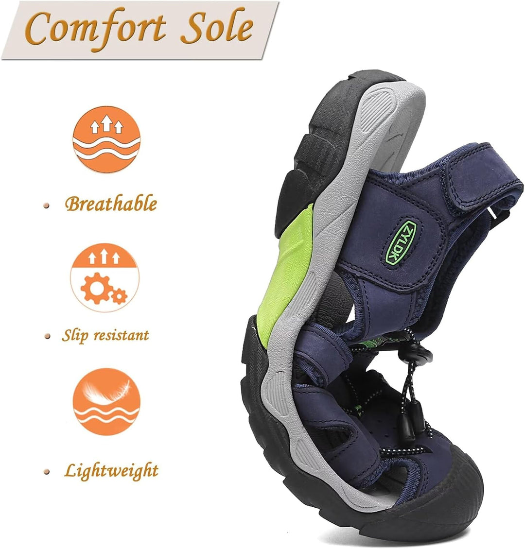 Herren Sandalen Leder Strand Trekkingsandalen Outdoorschuhe Sommer Wanderschuhe Männer Sport-Outdoor