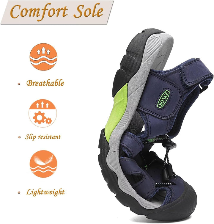 Herren Sandalen Leder Strand Trekkingsandalen Outdoorschuhe Sommer Wanderschuhe Männer Sport-Outdoor