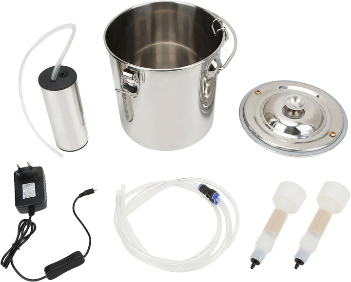 Gaeirt Viehmelkmaschine, 100 - 240 V, geruchlos, 7 l, Ziegenmelkmaschine, Eimer aus Edelstahl 304, H