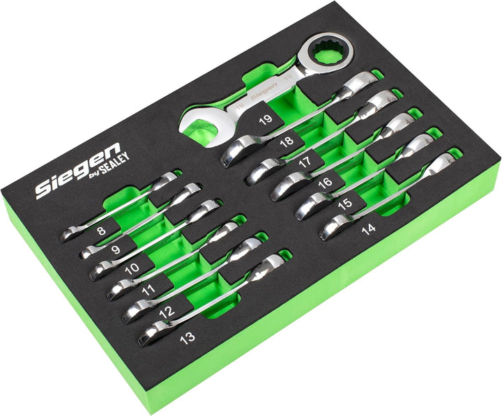 SEALEY Stubby Ratchet-Maulschlüssel-Satz 12er Metric