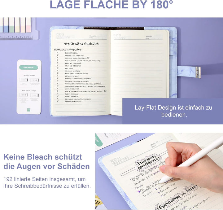CAGIE Tagebuch mit Schloss für Mädchen und Frauen, A5 Tagebuch mit Schloss für 8 10 11 12 14 16 Jahr