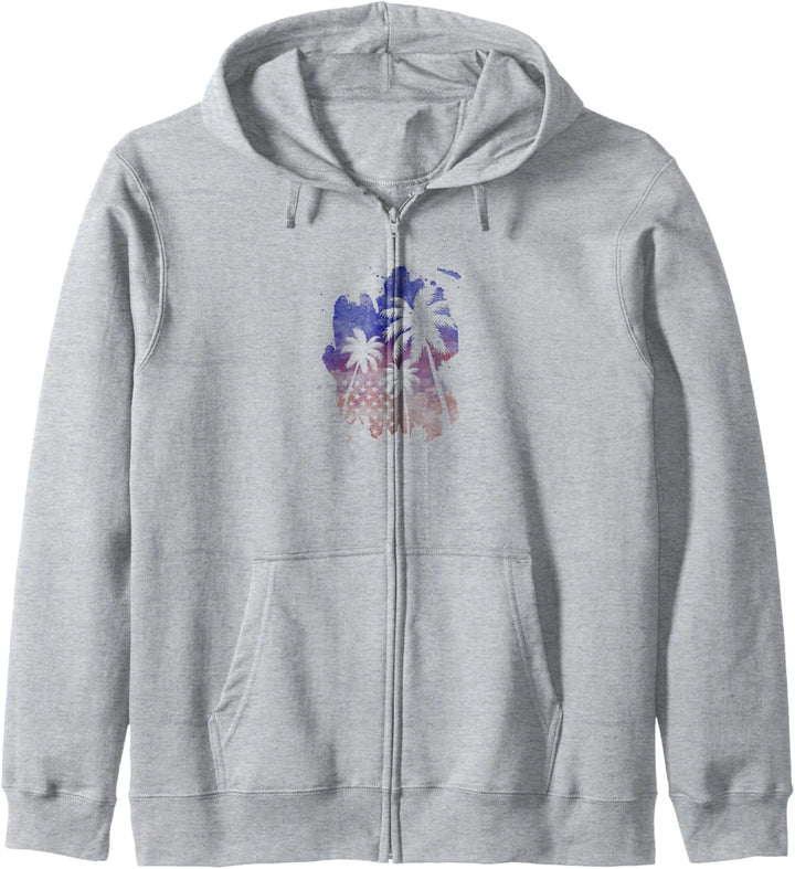 Americana Palm Tree American Flag Silhouette Kapuzenjacke